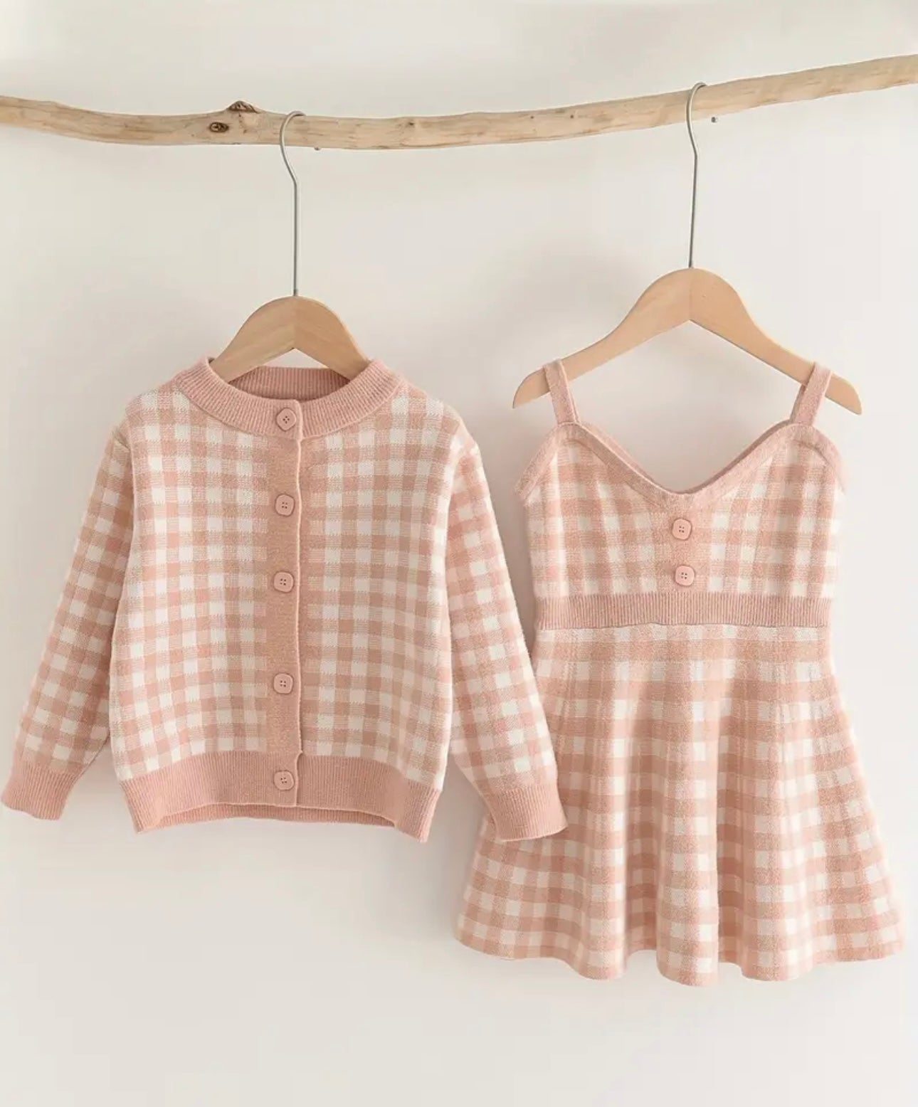 Pattern Pink Dress + Sweater