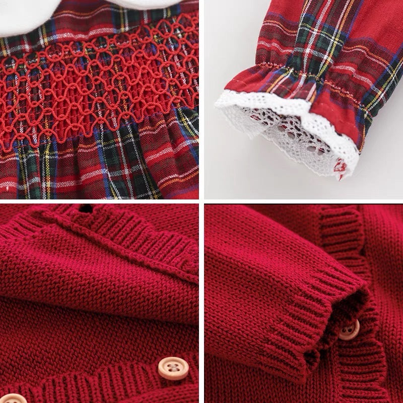 Pattern Babydoll Dress + Sweater
