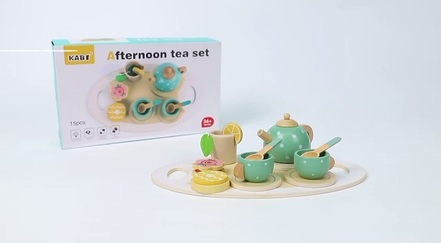 Load and play video in Gallery viewer, Wooden Tea Set
